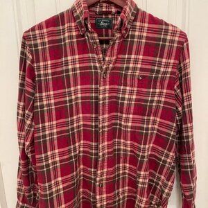 Vintage G.H. Bass & Co.‎ Mens Red Plaid Flannel Shirt